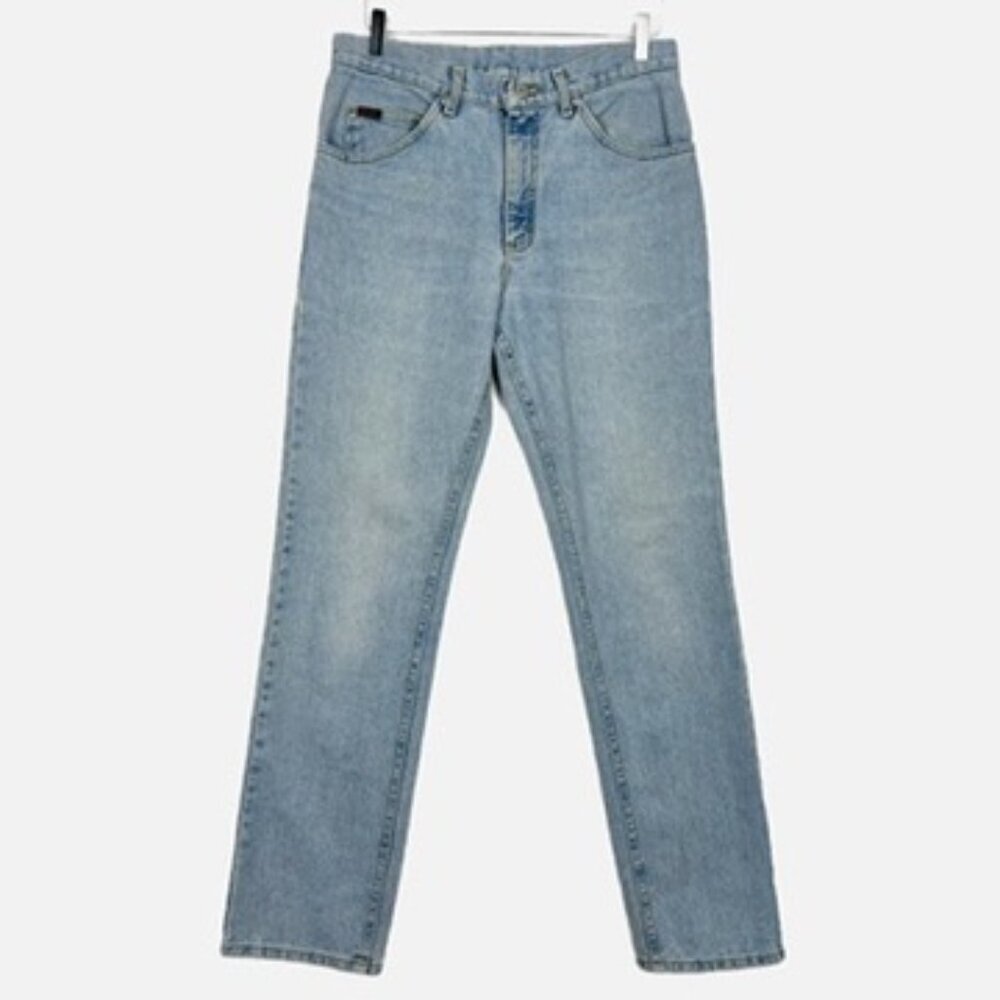 Lee Jeans Men's Size 32 x 32 Straight Leg Light Blue Wash Rigid Denim